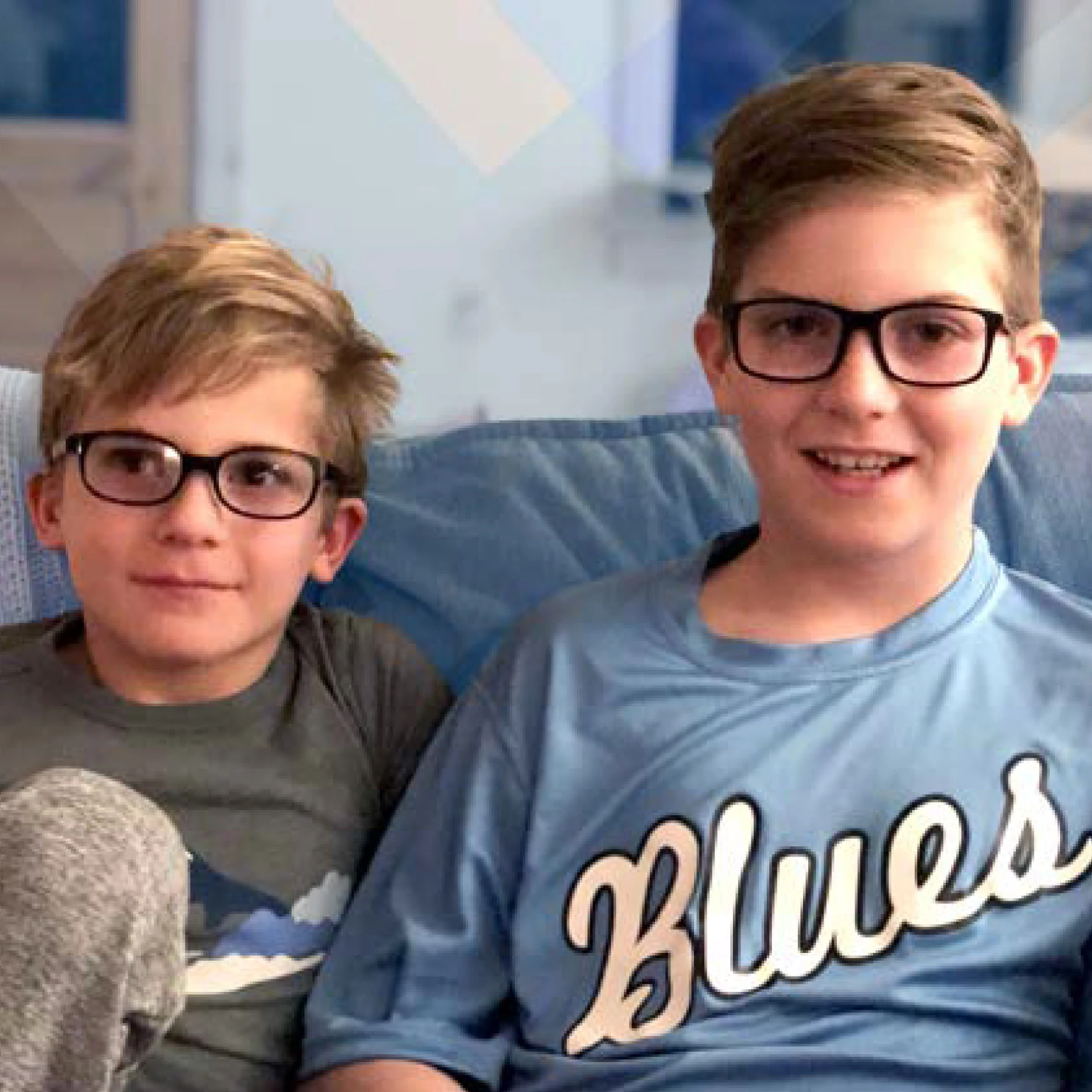 Miles and Parker Malpass wearing glasses
